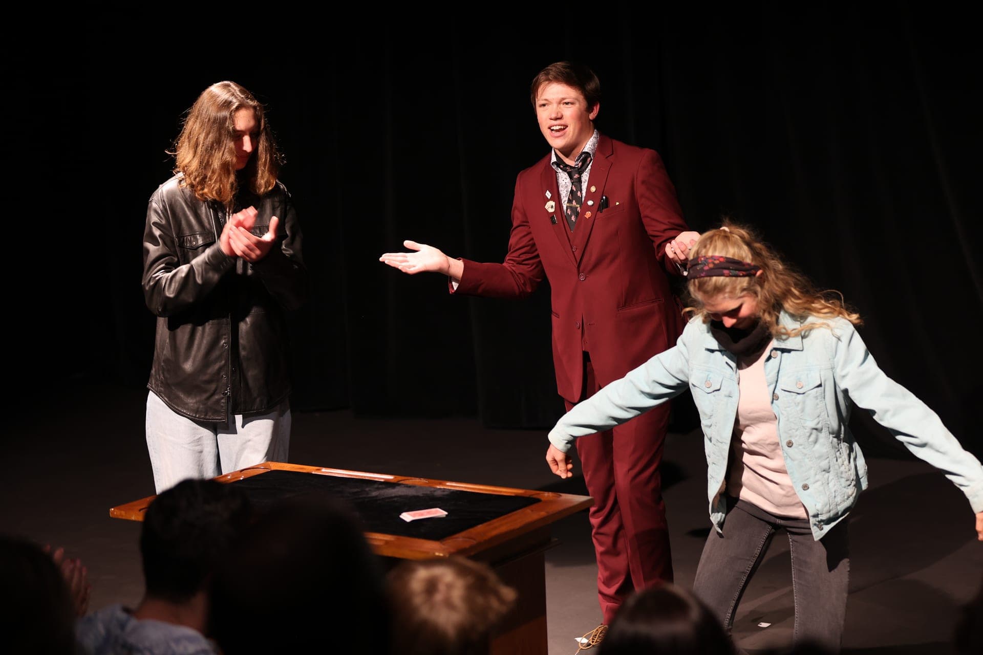 Geno with audience volunteers